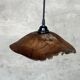 Small pendant light in corrugated teak leaf (Small D:30 H:20)