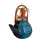 Large ceramic and rattan teapot from the 1950s Yvon Roy