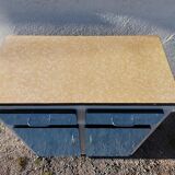 Blue formica: sideboard and folding table