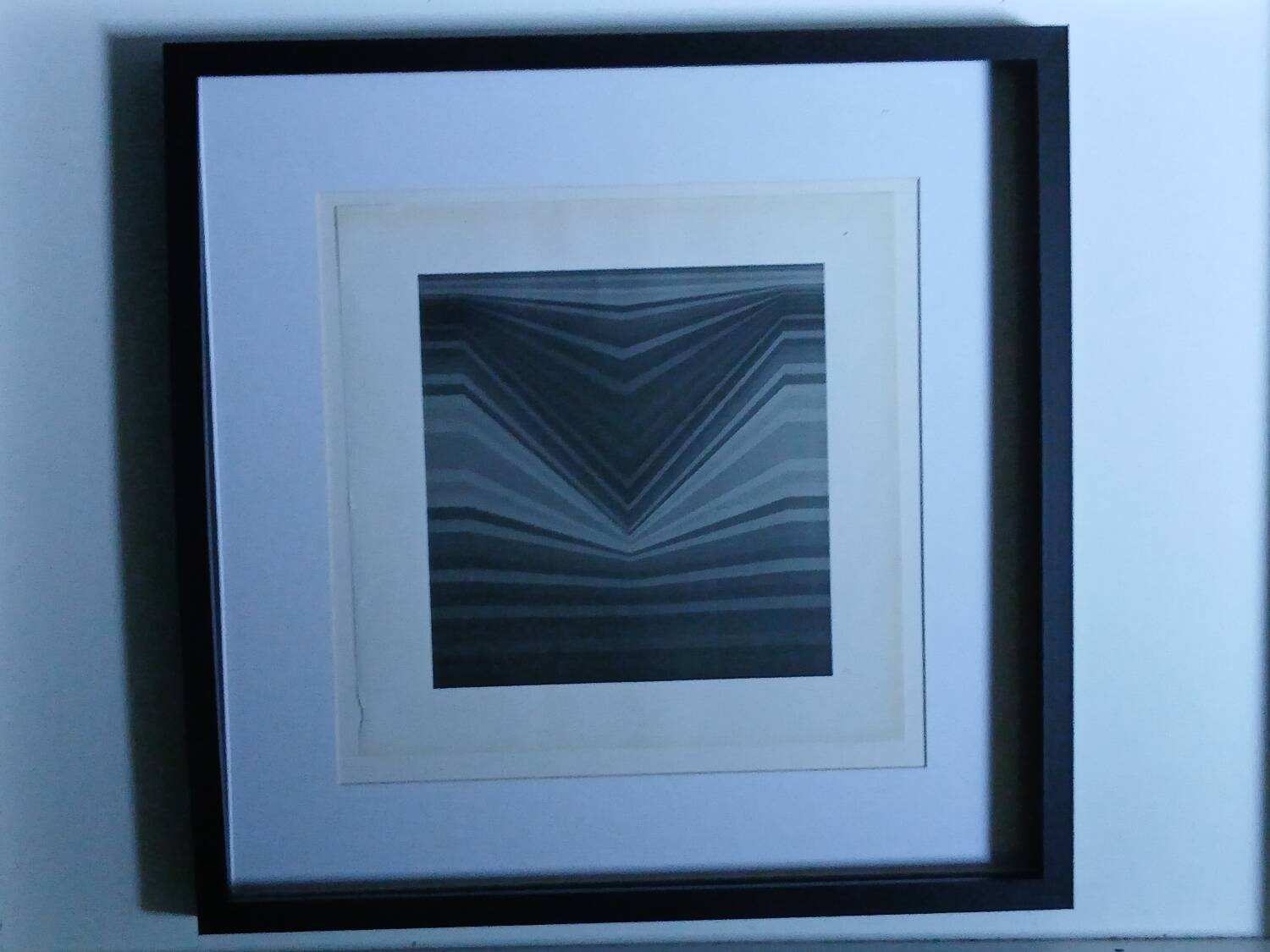 Tableau Vintage Art Optique - Victor Vasarely - Frame 40x40cm