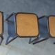 4 vintage industrial Mullca stools, workshop, school