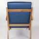 Fauteuil en cuir bleu des années 1970