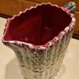 Vintage pitcher of asparagus barbotine Onnaing style