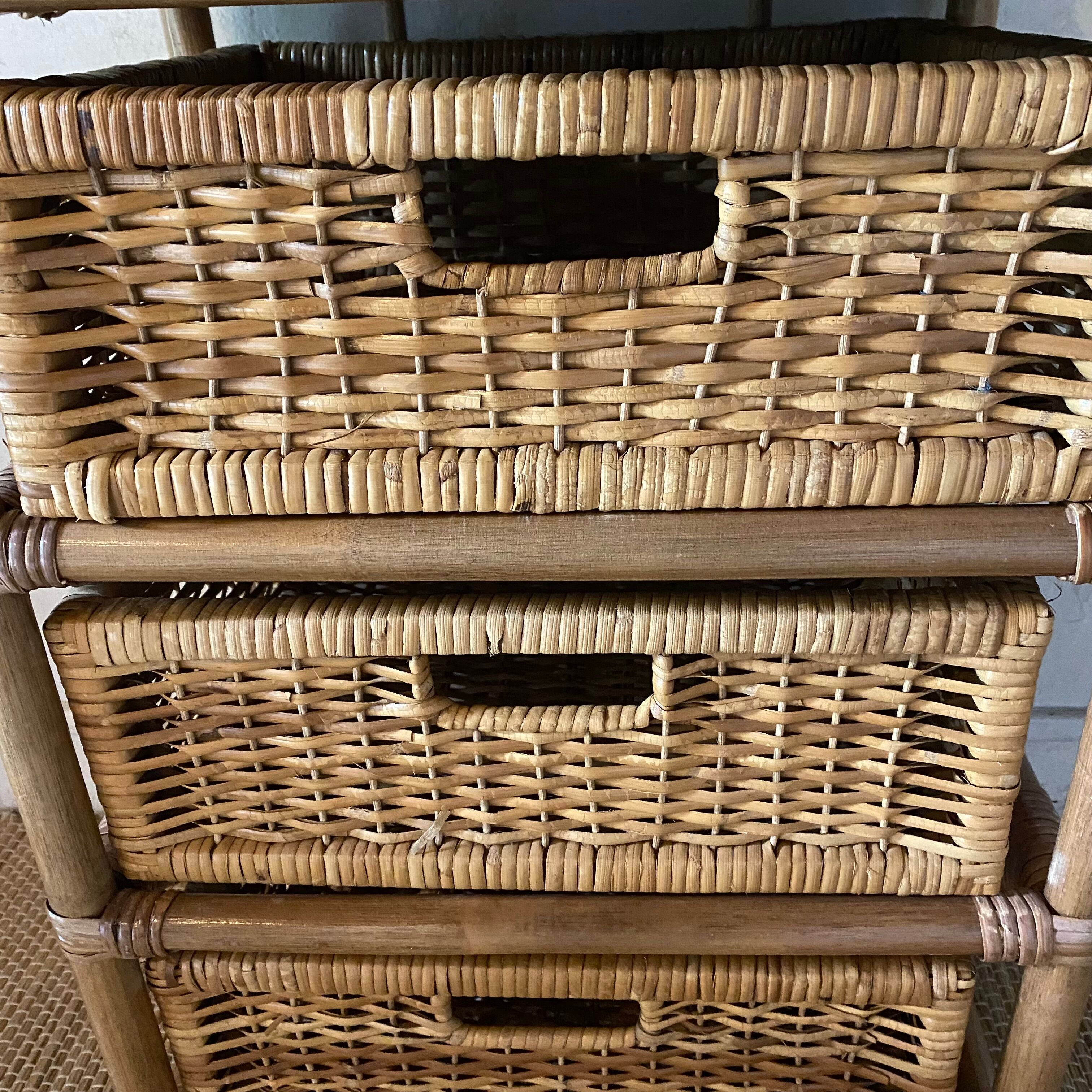 Rattan chest of drawers 3 drawers