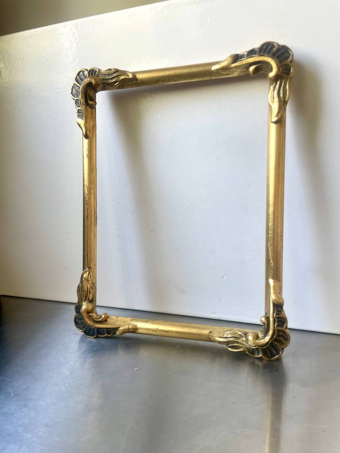 Antique gilded art nouveau  wooden frame 27 cm x 22 cm