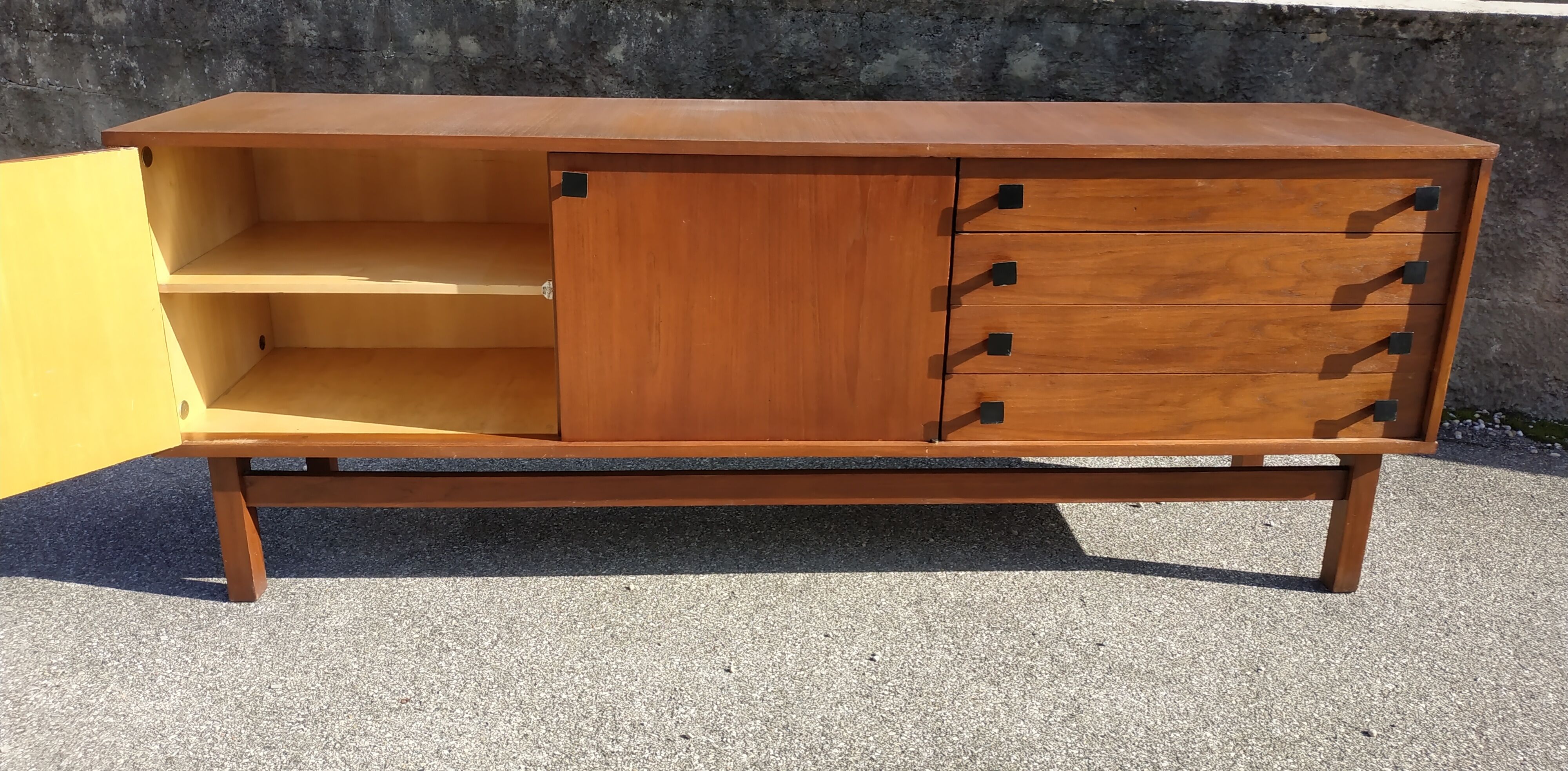 Sideboard in wood and metal 1960