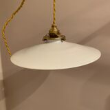 Vintage white opaline pendant lamp