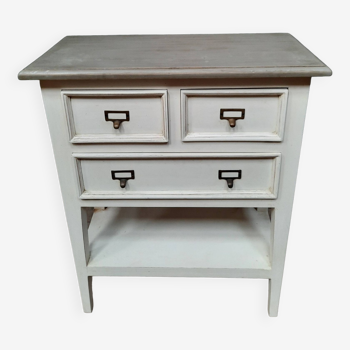 Painted cabinet with 3 drawers
