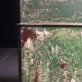 Old wooden dresser, aged green patina