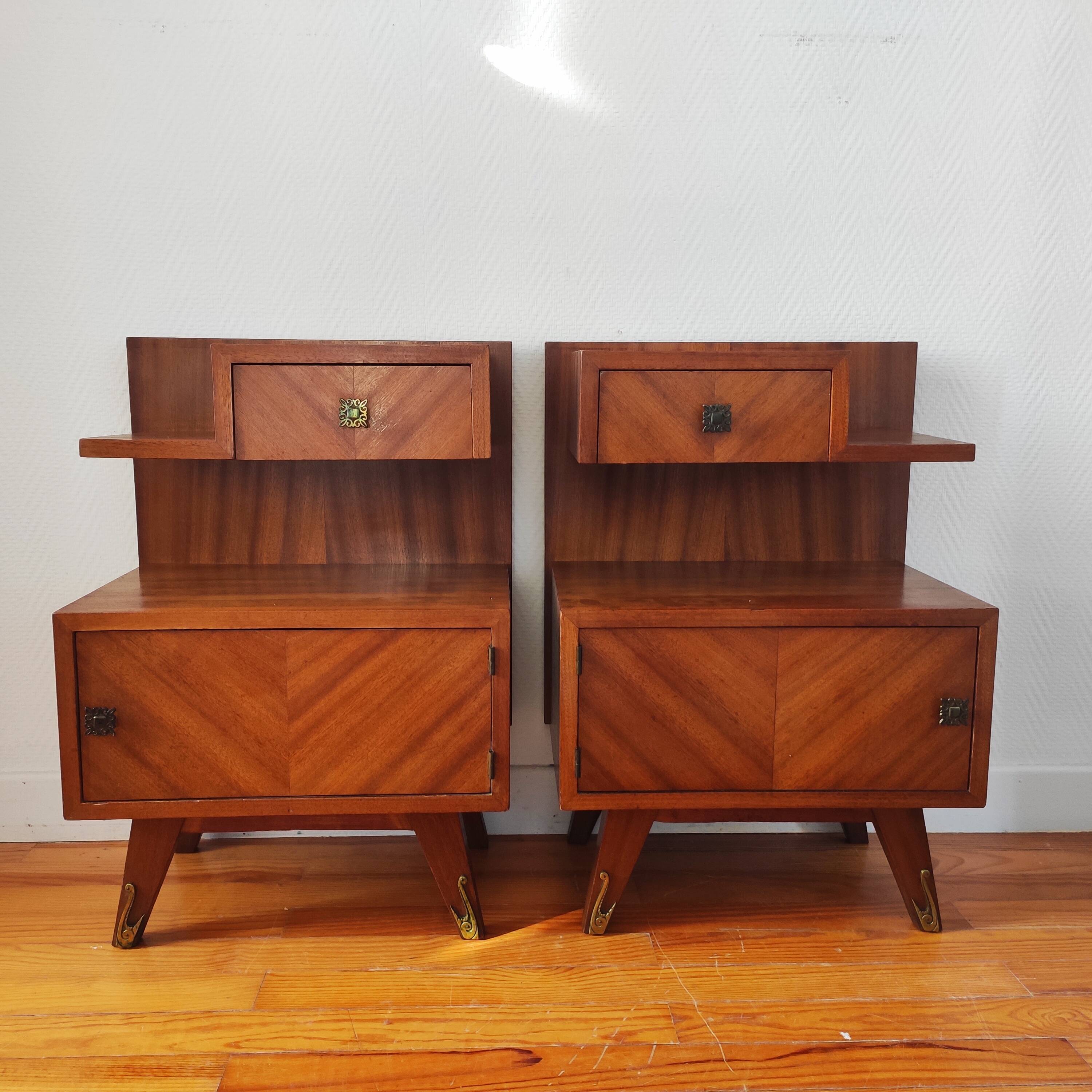 Pair of vintage bedside tables 1950/60