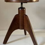 Vintage 60s tripod oak stool