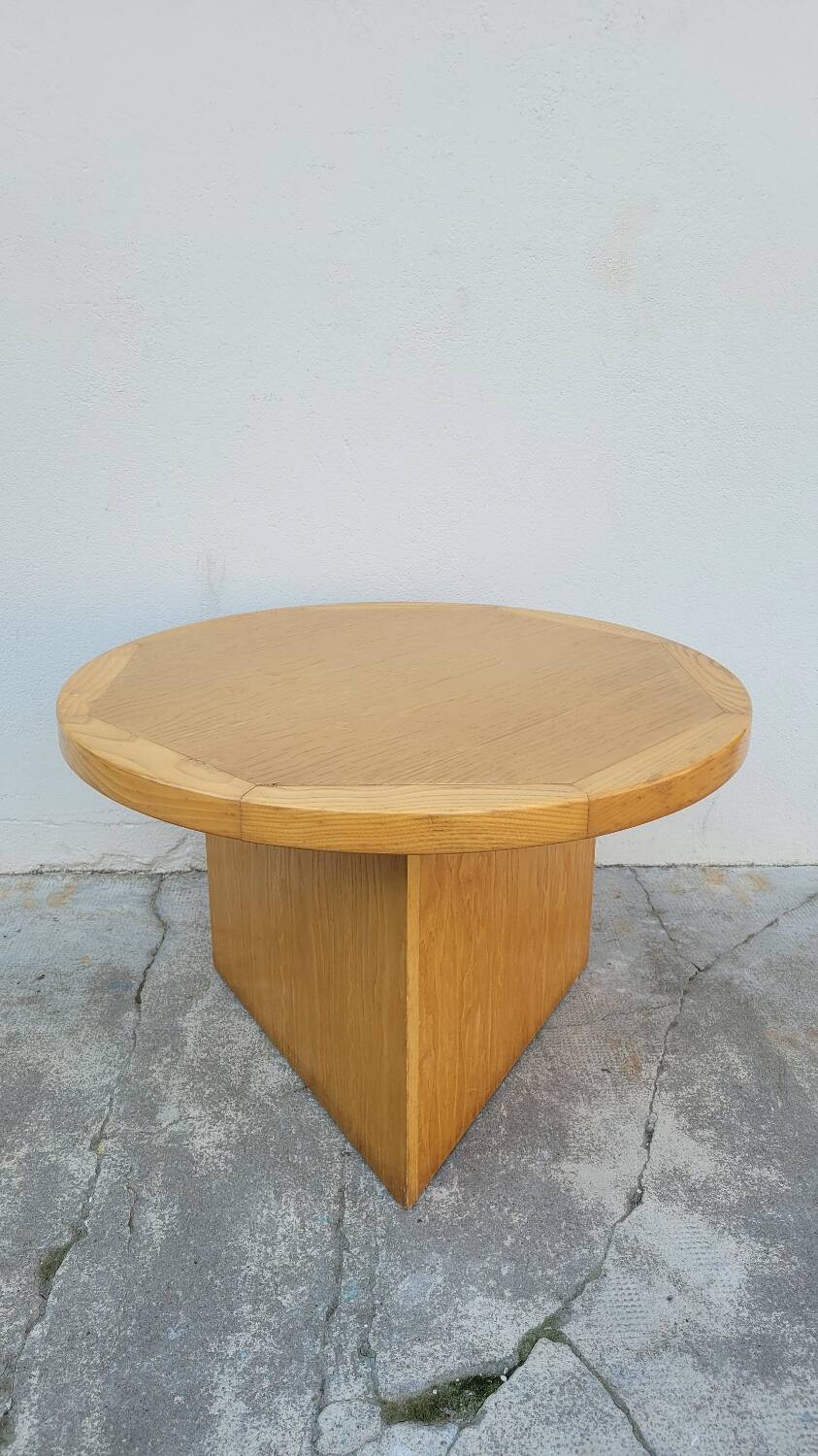 Vintage round coffee table design Maison Regain style 1970s