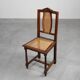 Chaise en bois et rotin française antique, vers 1900