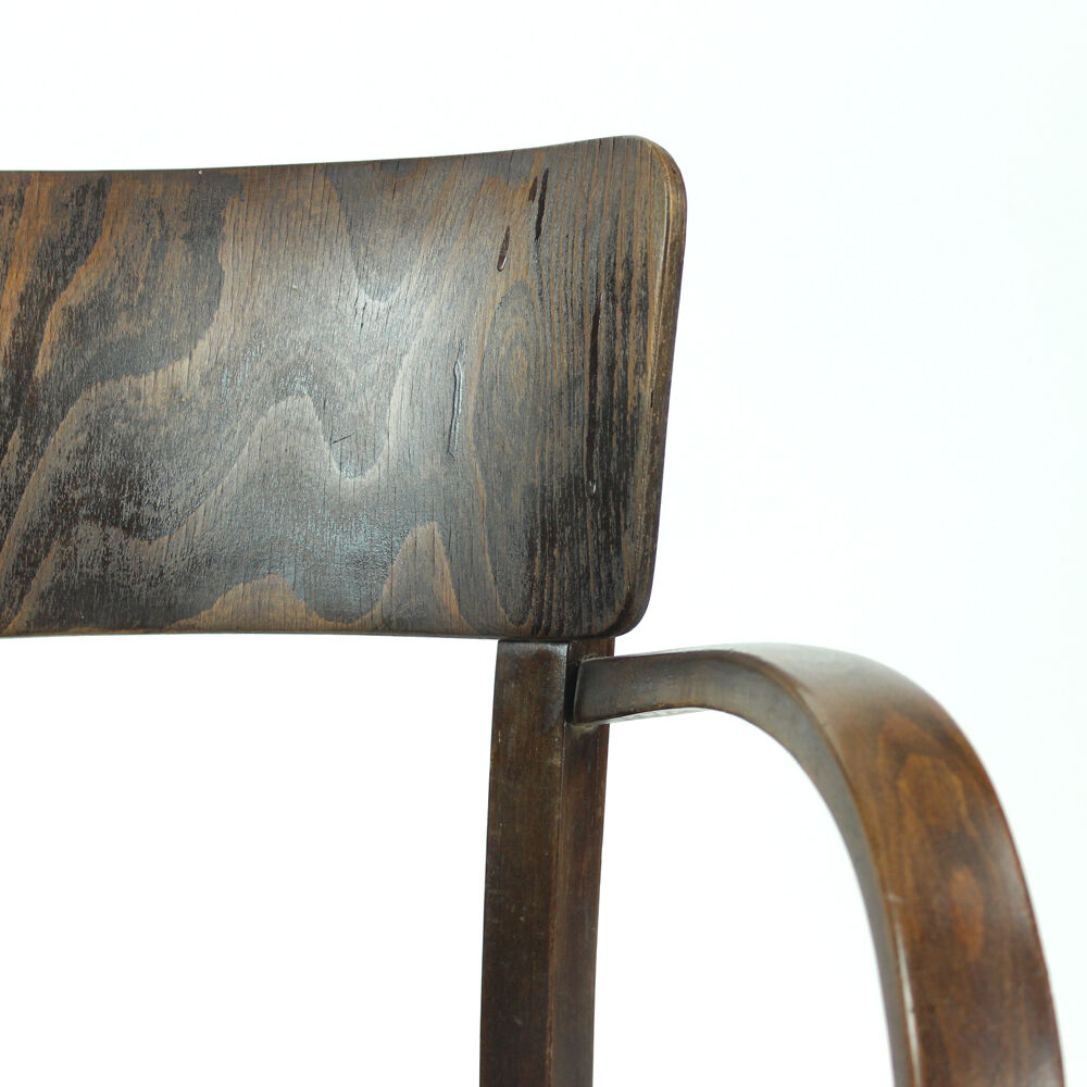 Thonet office armchair in oak, Czechoslovakia circa 1930s