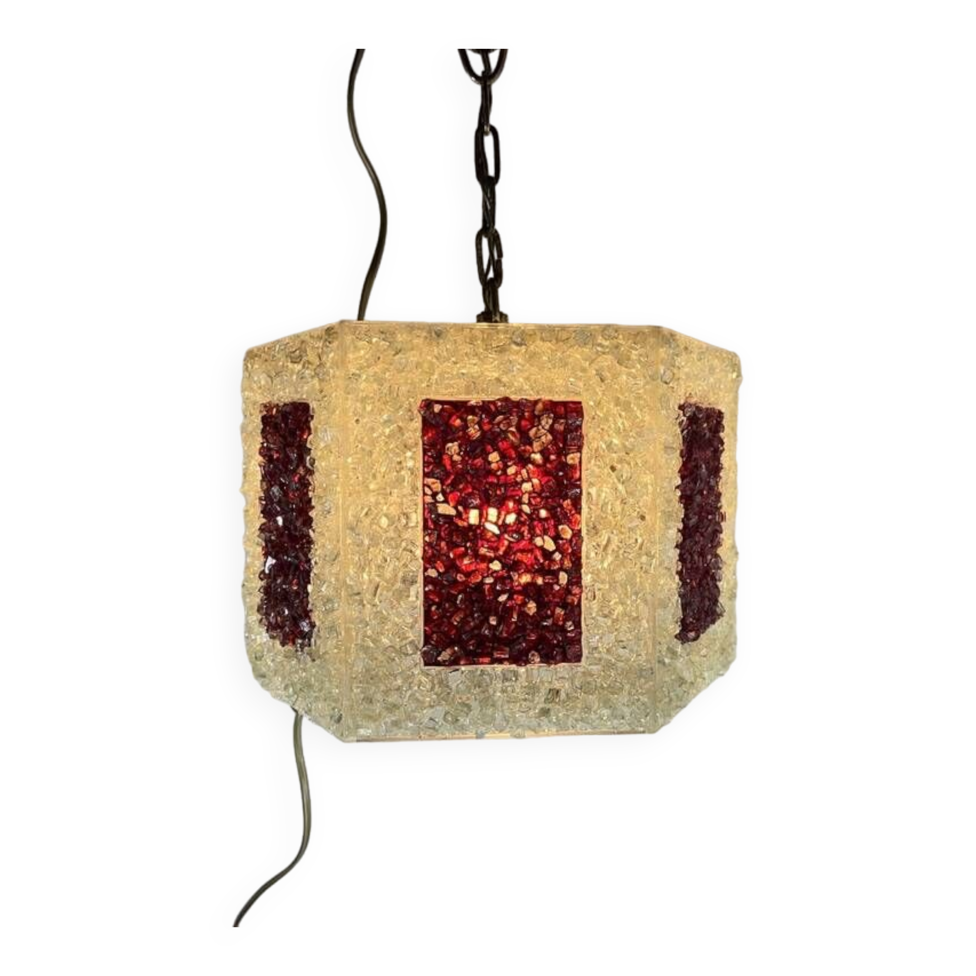 Scandinavian perplex granite chandelier Roland Konst vintage 70