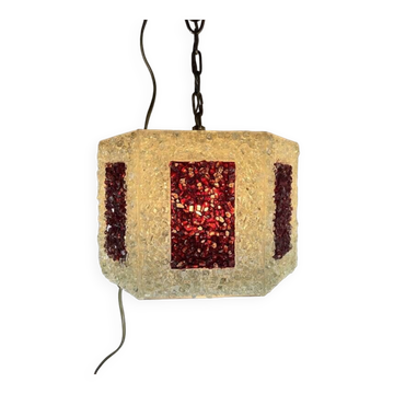 Scandinavian perplex granite chandelier Roland Konst vintage 70