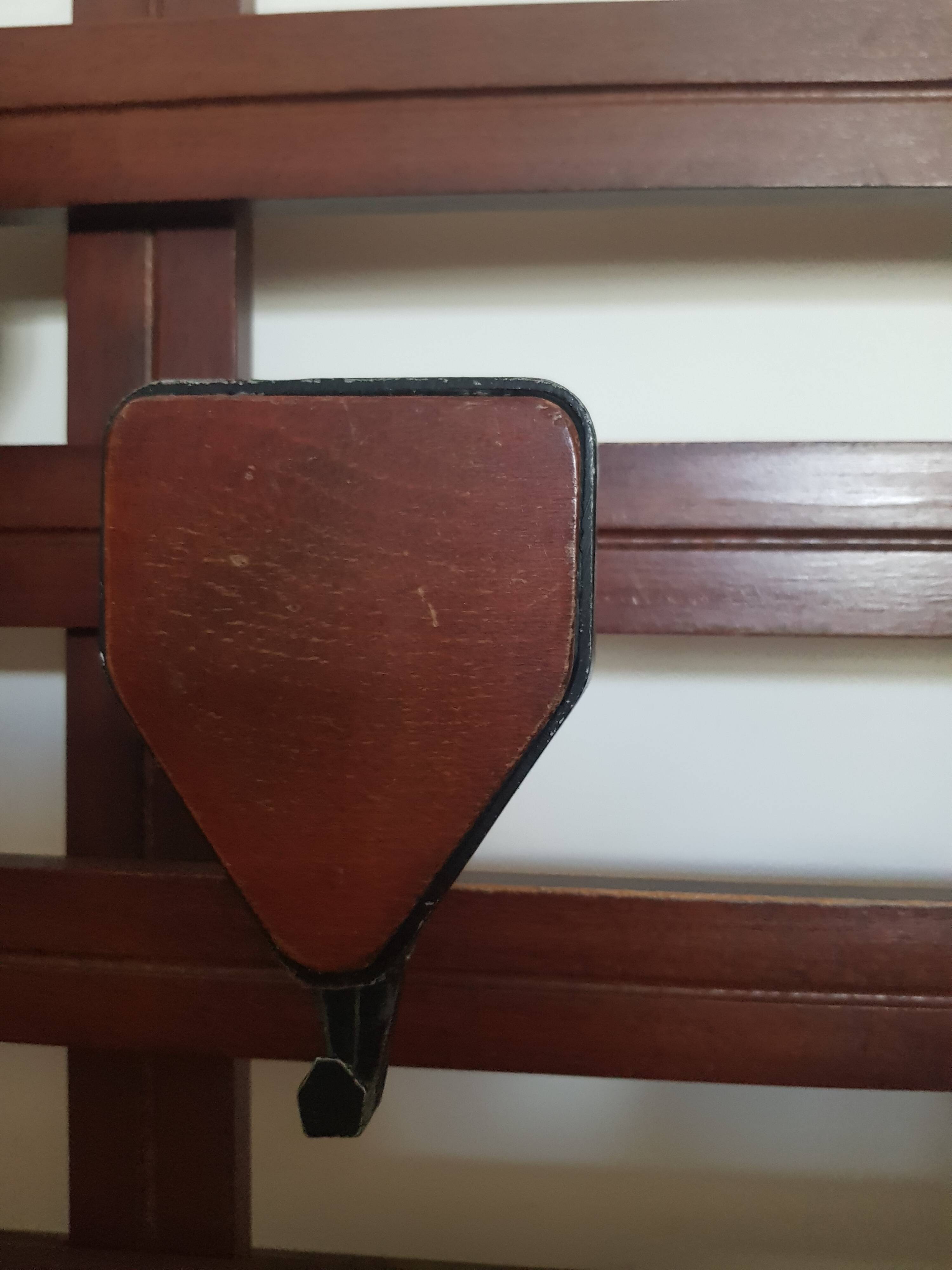 Wooden wall coat rack