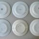 6 antique flat plates, floral decoration, 22.5 cm