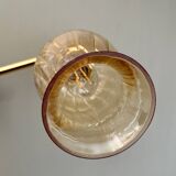 Applique coudée tulipe vintage en verre ambré