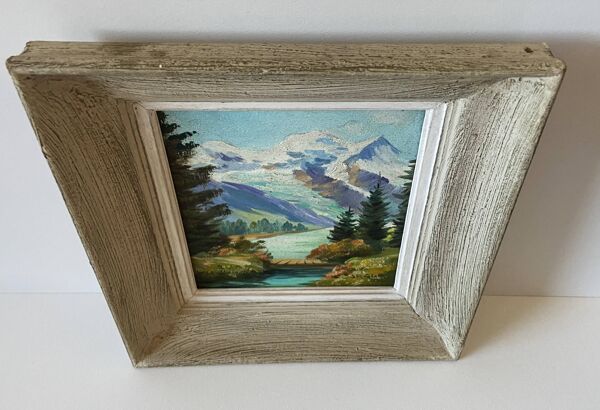 Peinture à l'Huile sur Panneau Vintage Signée CLAUDE SARGUE Paysage 2