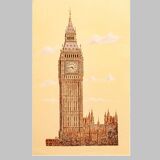DRAWING OF THE TOWER OF LONDON. BIG BEN.