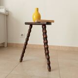 Vintage turned wood tripod stool
