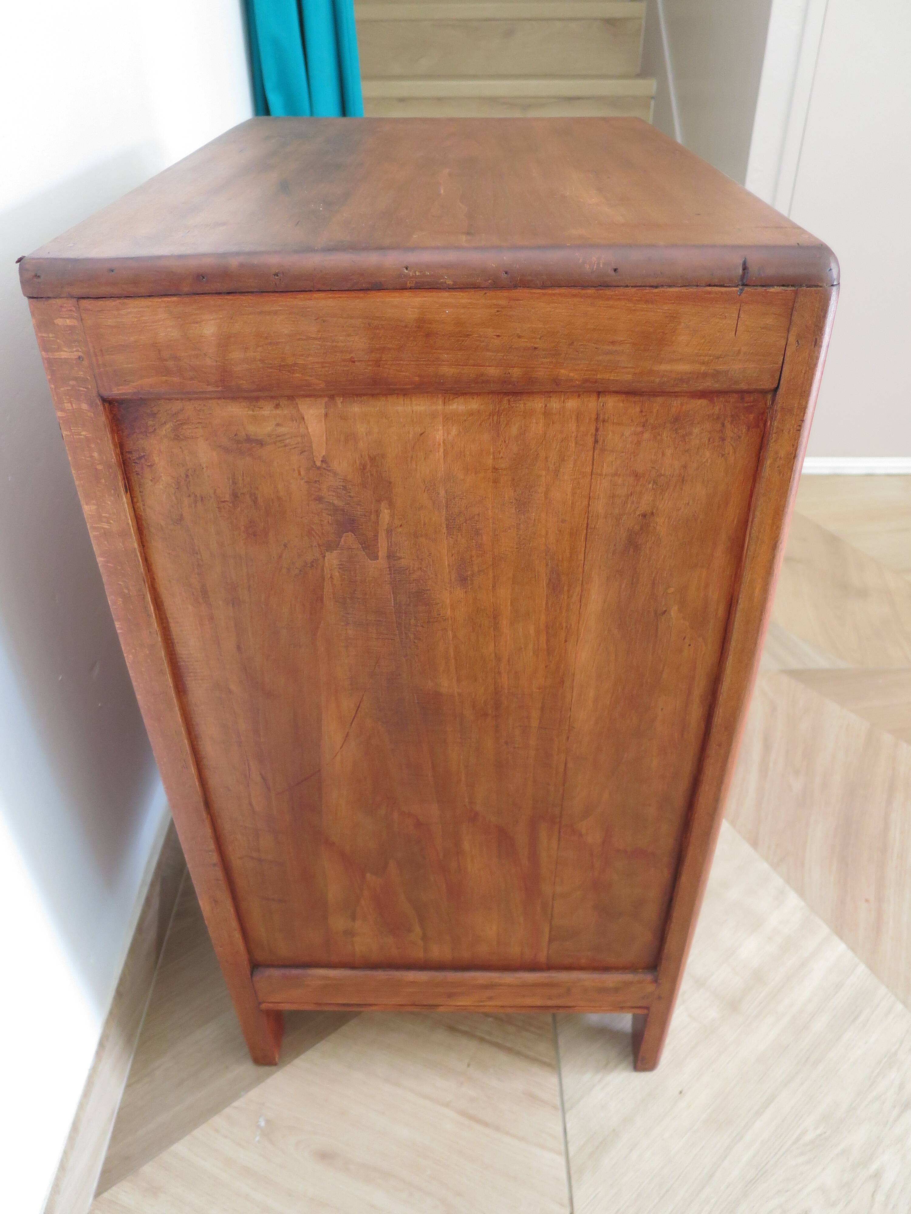 Art Deco chest of drawers in dark wood with 3 drawers, 1950s