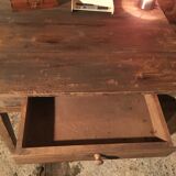 Oak/poplar side table with drawer