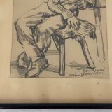 Charcoal on paper by Bernardin or Barnadouin Garçon à la gavroche