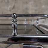 Folding trolley in silver metal