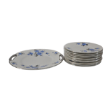 Set of 11 plates dessert and 1 dish of the pottery of onnaing