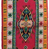 Tapis vintage français Savonnerie en laine – 90 x 176 cm – Années 1960