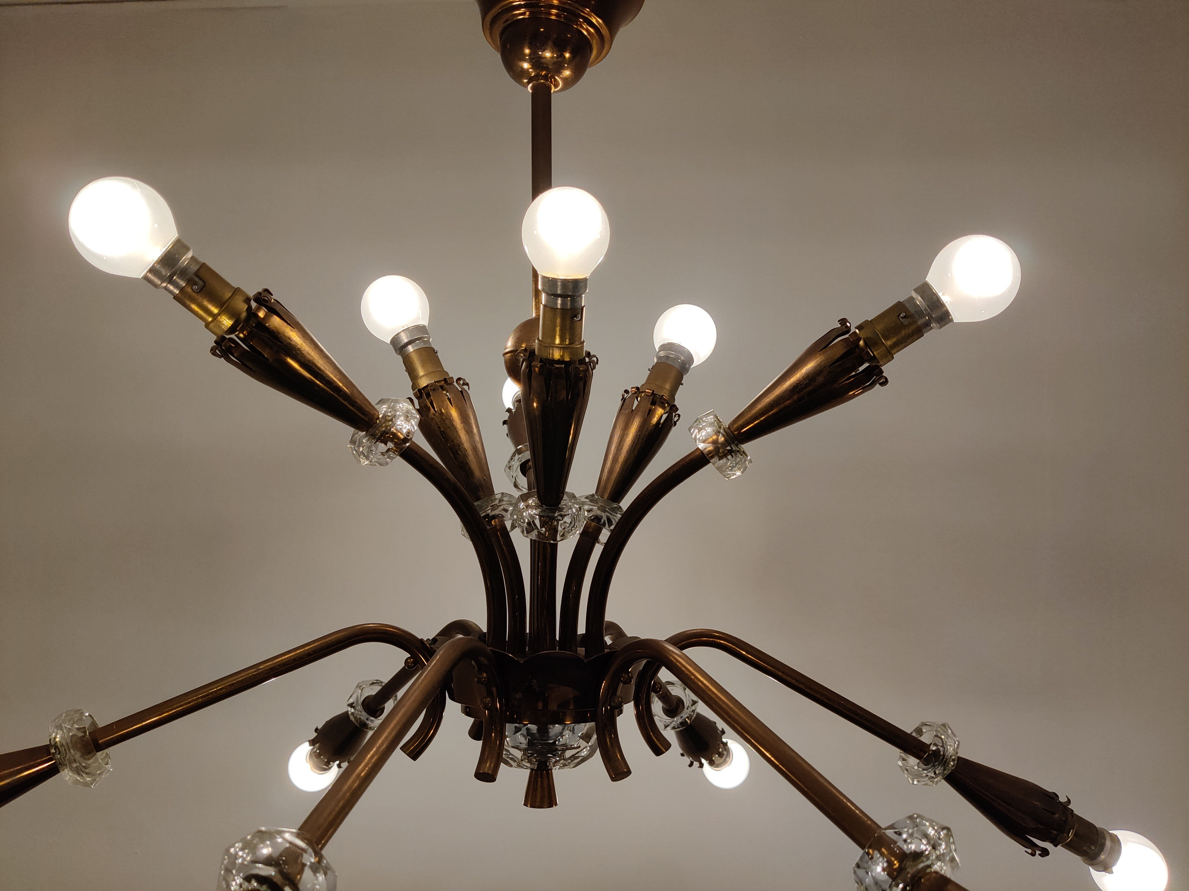 Mid-century copper chandelier, 1950s