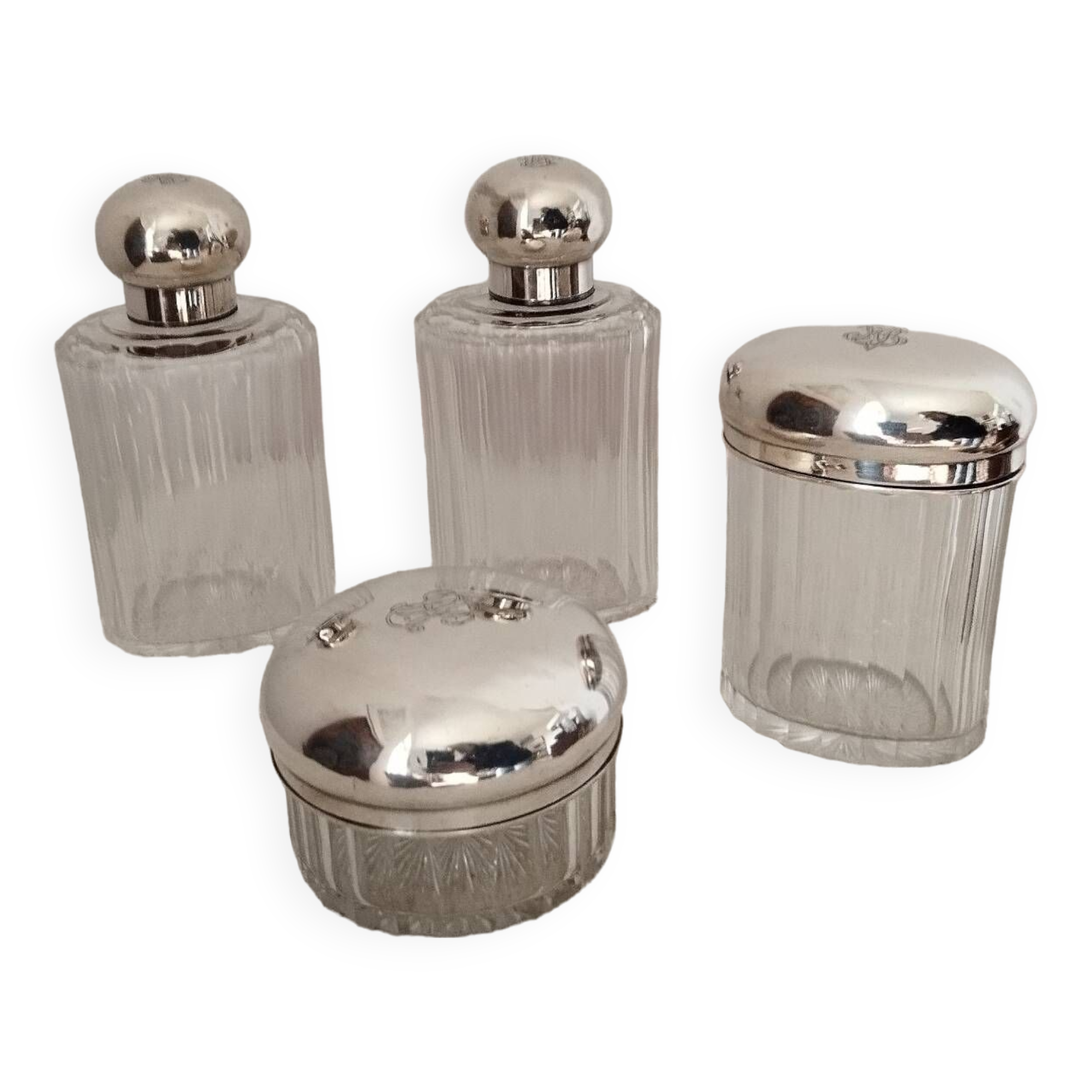Flacons nécéssaire de toilette argent massif