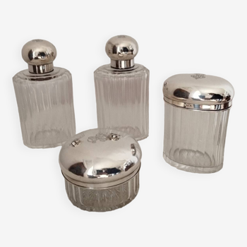 Solid silver toiletry bottles