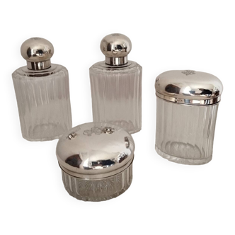 Solid silver toiletry bottles