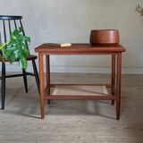 Vintage teak and rope magazine rack coffee table