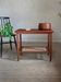 Table basse porte-revue vintage en teck et corde