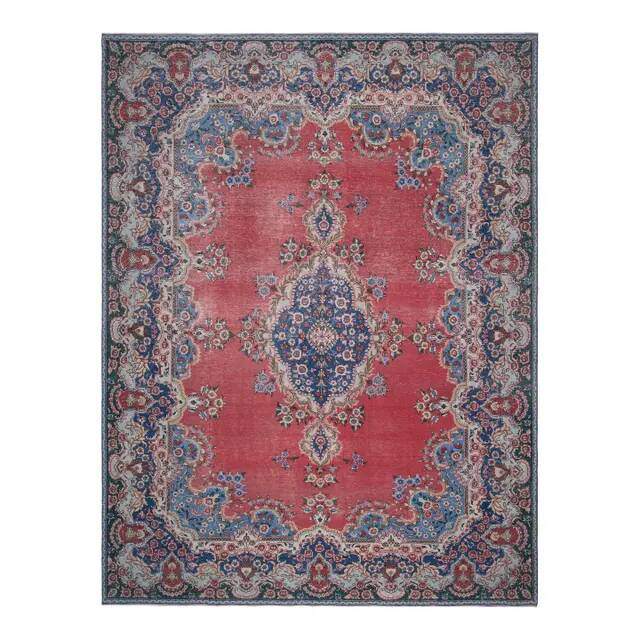 1970s Vintage Persian Handmade Wool Red Oversized Area Rug  295x385