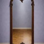 Large antique carved wooden mirror – Louis XV style – late 19th century