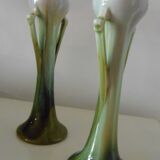 Art Deco ceramic fireplace trim, tulip-shaped vase
