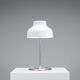 Chromed table lamp metal shade and curved frame