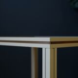 Mid century pierre vandel cream aluminium two-tier side table 1970s