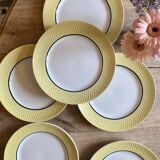Set of 6 vintage flat plates Moulin des Loups