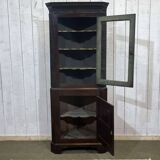 Encoignure anglaise XIXème en noyer, acajou et chêne