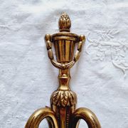 French Empire-style wall sconce or chandelier in bronze with an antique gold patina.