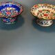Pair of footed bowls in Canton enamel – China – floral decoration - F