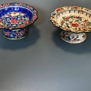 Pair of footed bowls in Canton enamel – China – floral decoration – F