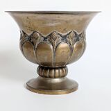 Cache-pot vintage en laiton avec piédestal