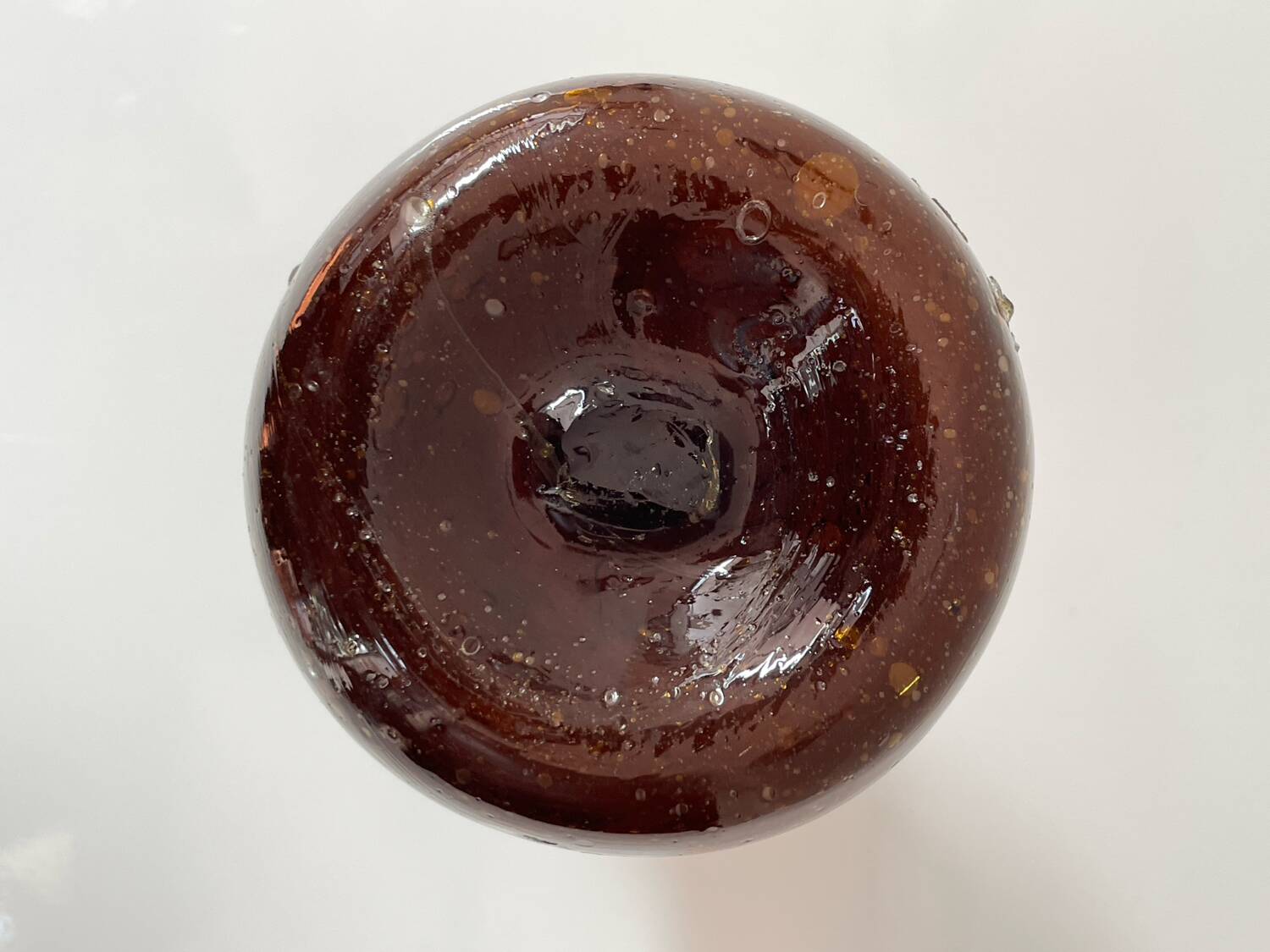 Vintage amber blown glass artisanal vase